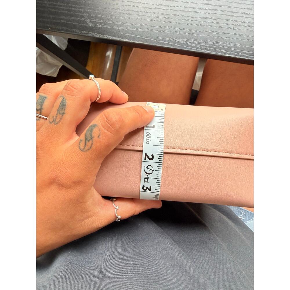Samara Pink Vegan Leather Crossbody Bag Minimalist Bucket Purse Adjustable Strap - Picture 10 of 11